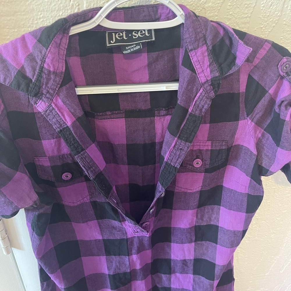 Jet Set Women's Purple Plaid Sweater